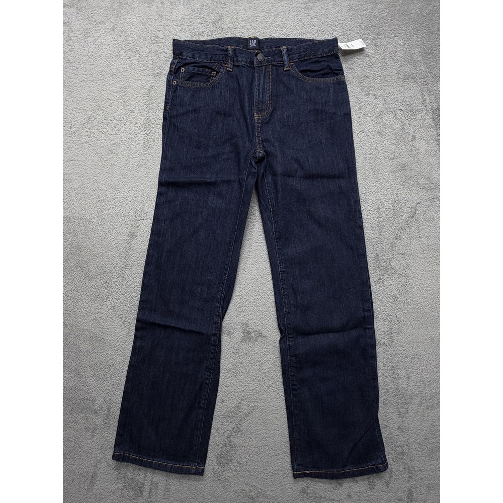 GAP‎ Denim Jeans Boys 12 Husky Dark Wash Original Straight Blue Cotton